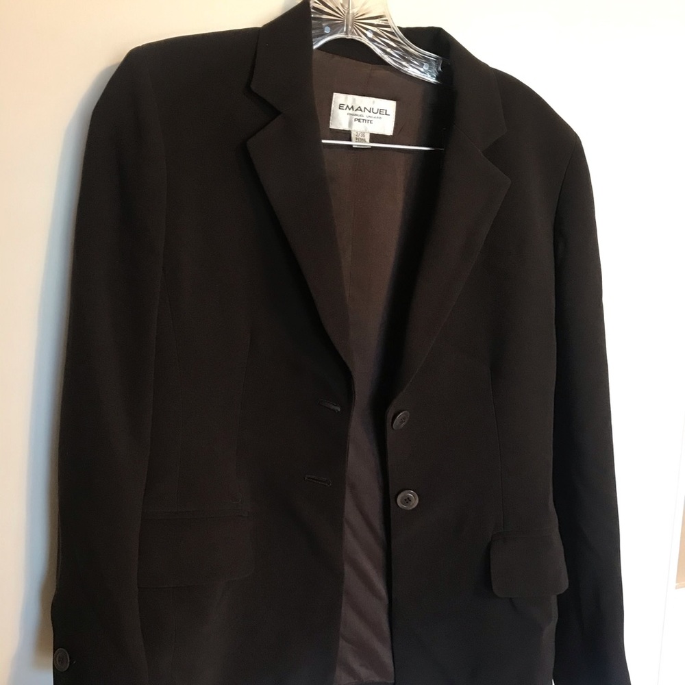 Petite Dark Brown Emanuel Ungaro Business Suit